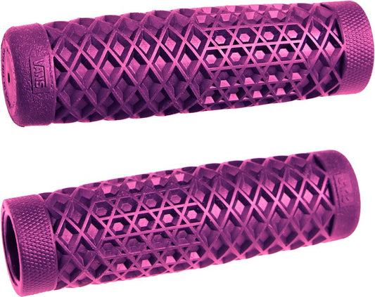 ODI Vans Cult V-Twin Grips Purple 1 inch - Classic Waffle Pattern with Vibration Dampening - Kelly Motorsports