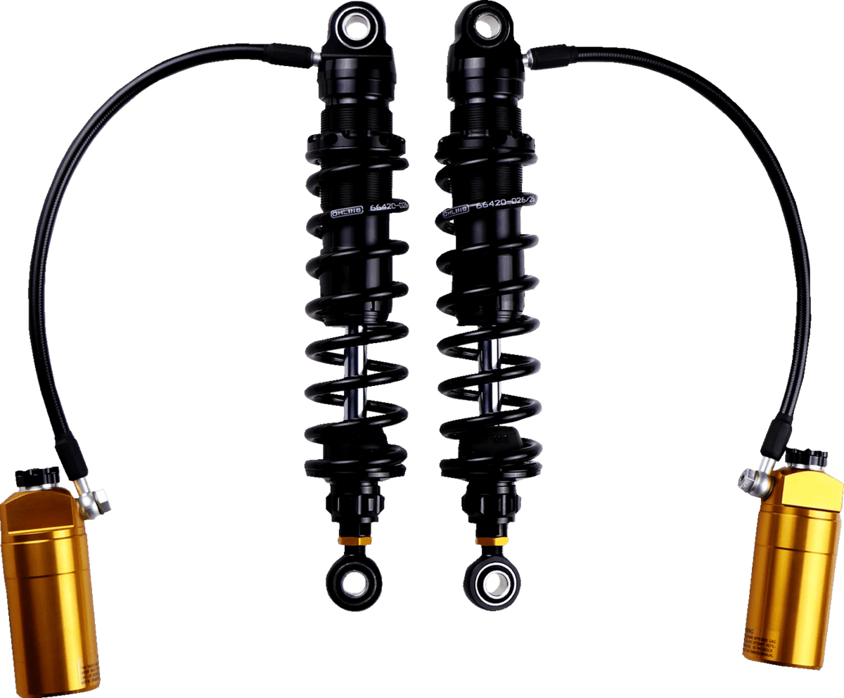 Ohlins STX36 Blackline Shock Absorber - 13 Inch Fully Adjustable HD 779 for Harley-Davidson Touring Bikes - Kelly Motorsports