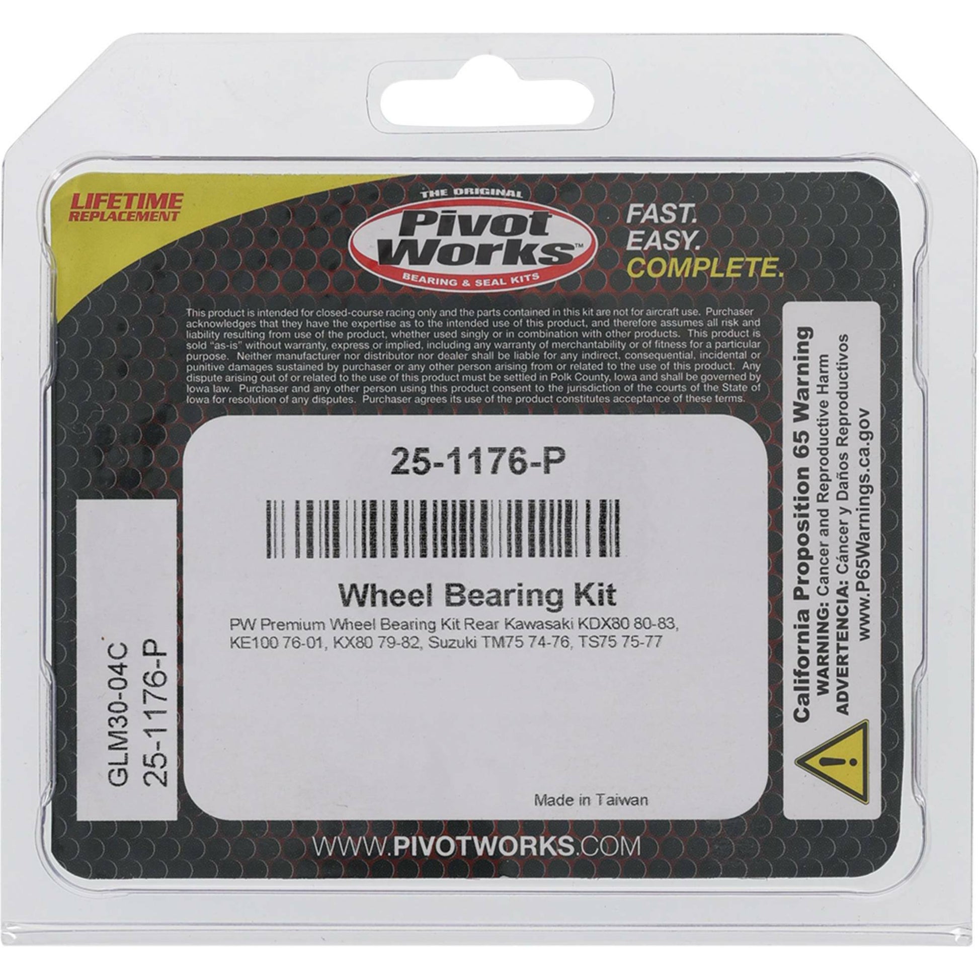 Pivot Works Premium Wheel Bearing Kit for Kawasaki KDX 80 and KE 100 Models - Kelly Motorsports