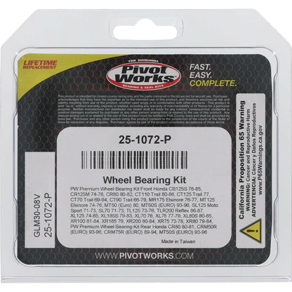 Pivot Works Wheel Bearing Kit Premium for Honda CT70 1970 - 1979 - Kelly Motorsports