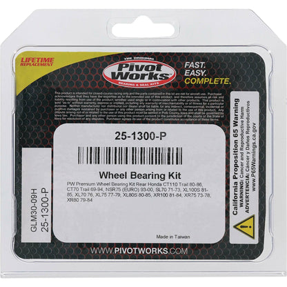 Pivot Works Wheel Bearing Kit Premium for Honda CT70 (1970 - 1979) - Part Number 25 - 1300 - P - Kelly Motorsports