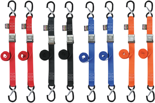 POWERTYE MFG. 1 - 1/2 Inch x 5 - 1/2 Foot Cam Buckle Tie - Downs with Vinyl - Coated Safety Latch Hooks, Model 28622 - S - Kelly Motorsports