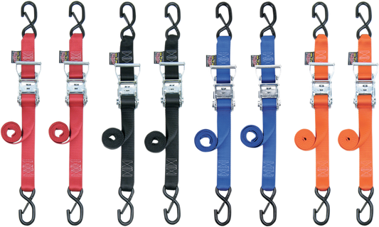 POWERTYE MFG. 1 - 1/2 inch x 6.5 ft Blue Ratchet Tie - Downs, Part 30573 - S - Kelly Motorsports