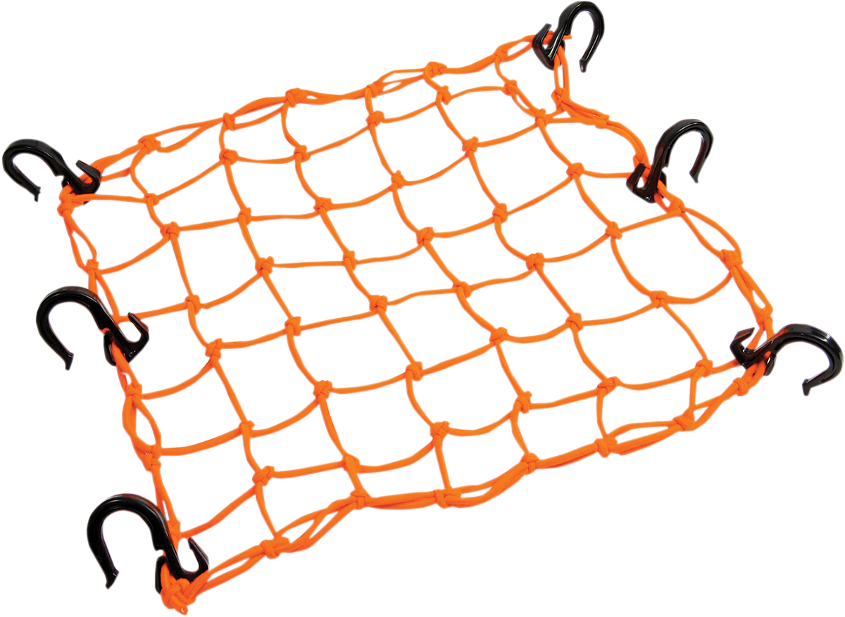 POWERTYE MFG. Adjustable Cargo Net - Orange (Part No. 50159) - Kelly Motorsports