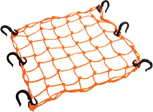 POWERTYE MFG. Adjustable Cargo Net - Orange (Part No. 50159) - Kelly Motorsports