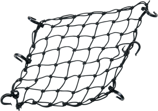 POWERTYE MFG. Adjustable Cargo Net with ABS Plastic Hooks - Black, Part 50152 - Kelly Motorsports