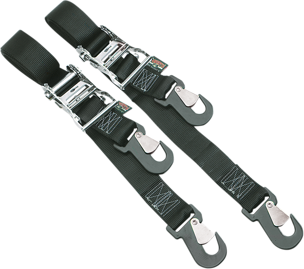 POWERTYE MFG. Big Daddy Tie - Downs 2 - Inch with Ratchet, Black - Part Number 32570 - Kelly Motorsports