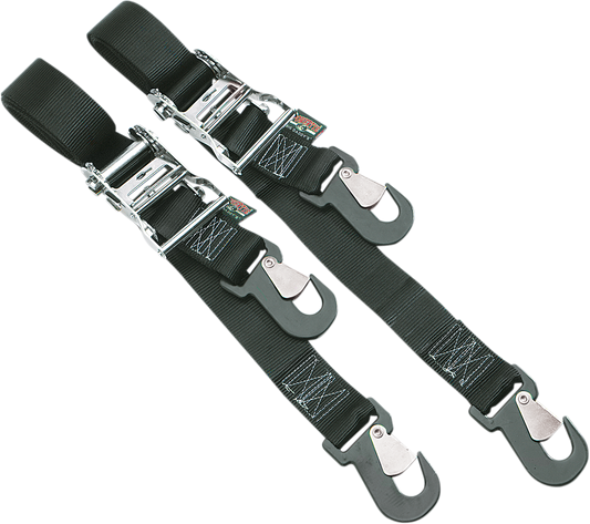 POWERTYE MFG. Big Daddy Tie - Downs 2 - Inch with Ratchet, Black - Part Number 32570 - Kelly Motorsports