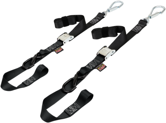 POWERTYE MFG. Cam Tie - Down Straps 1.5 inch Black with Storage Bag (Part Number 29622 - SB) - Kelly Motorsports