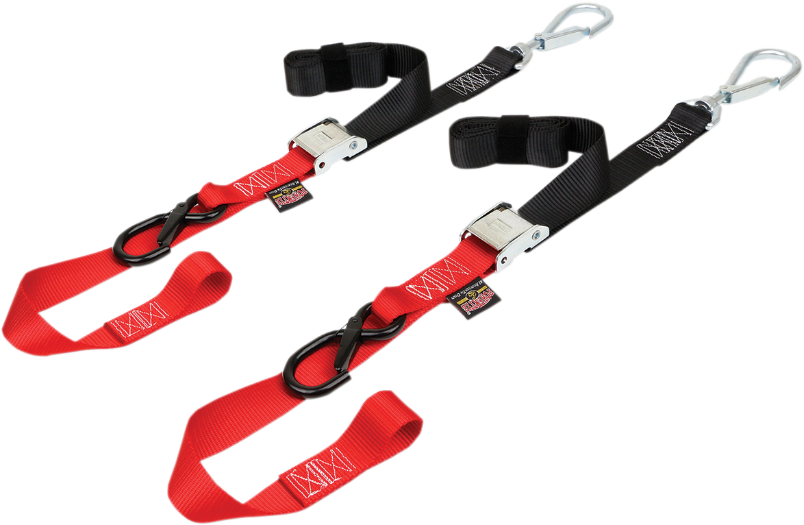 POWERTYE MFG. Cam Tie - Down Straps 1.5 Inch Black/Red Model 29621 - SB - Kelly Motorsports