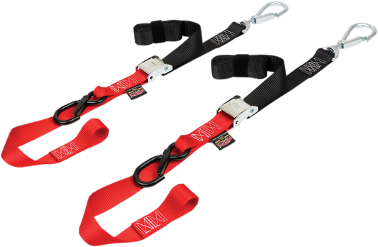POWERTYE MFG. Cam Tie - Down Straps 1.5 Inch Black/Red Model 29621 - SB - Kelly Motorsports