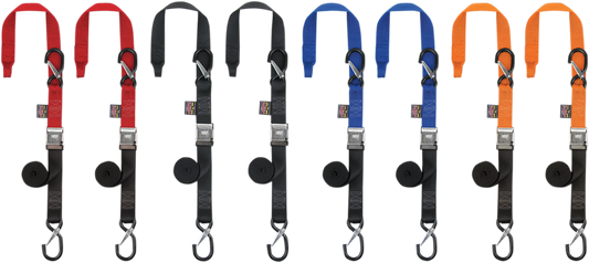 POWERTYE MFG. Cam Tie - Downs 1 - 1/2 inch x 6 - 1/2 feet Black/Red Model 29621 - S - Kelly Motorsports