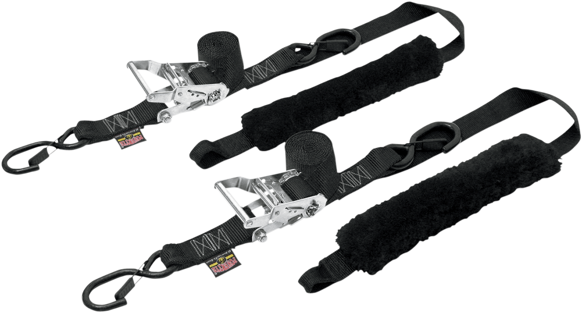 POWERTYE MFG. Deluxe 1 - 1/2 - Inch x 6 - 1/2 - Foot Chromacoat Ratchet Tie - Downs Model 30622 - S - Kelly Motorsports