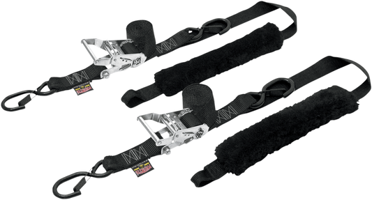 POWERTYE MFG. Deluxe 1 - 1/2 - Inch x 6 - 1/2 - Foot Chromacoat Ratchet Tie - Downs Model 30622 - S - Kelly Motorsports