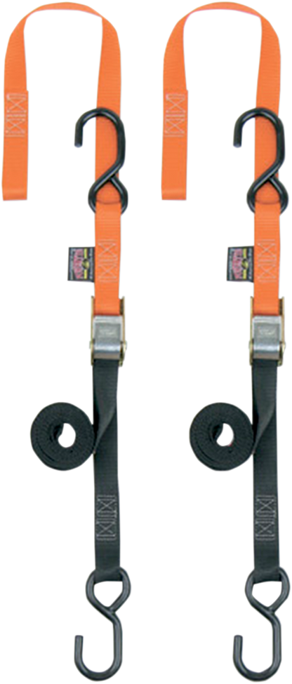 POWERTYE MFG. Soft - Tye Tie - Downs 1 Inch x 5 - 1/2 Feet - Orange (Part No. 23629) - Kelly Motorsports