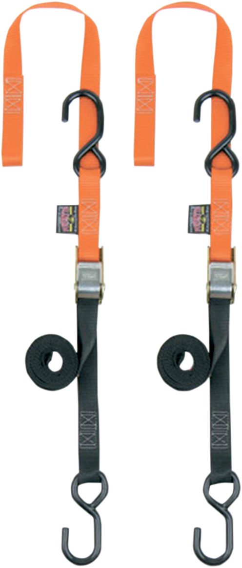 POWERTYE MFG. Soft - Tye Tie - Downs 1 Inch x 5 - 1/2 Feet - Orange (Part No. 23629) - Kelly Motorsports
