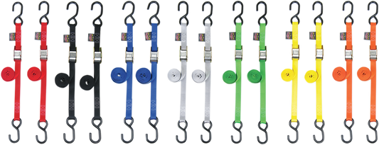 POWERTYE MFG. Standard Tie - Downs 1" x 5 - 1/2', Yellow - Part No. 22268 - Kelly Motorsports