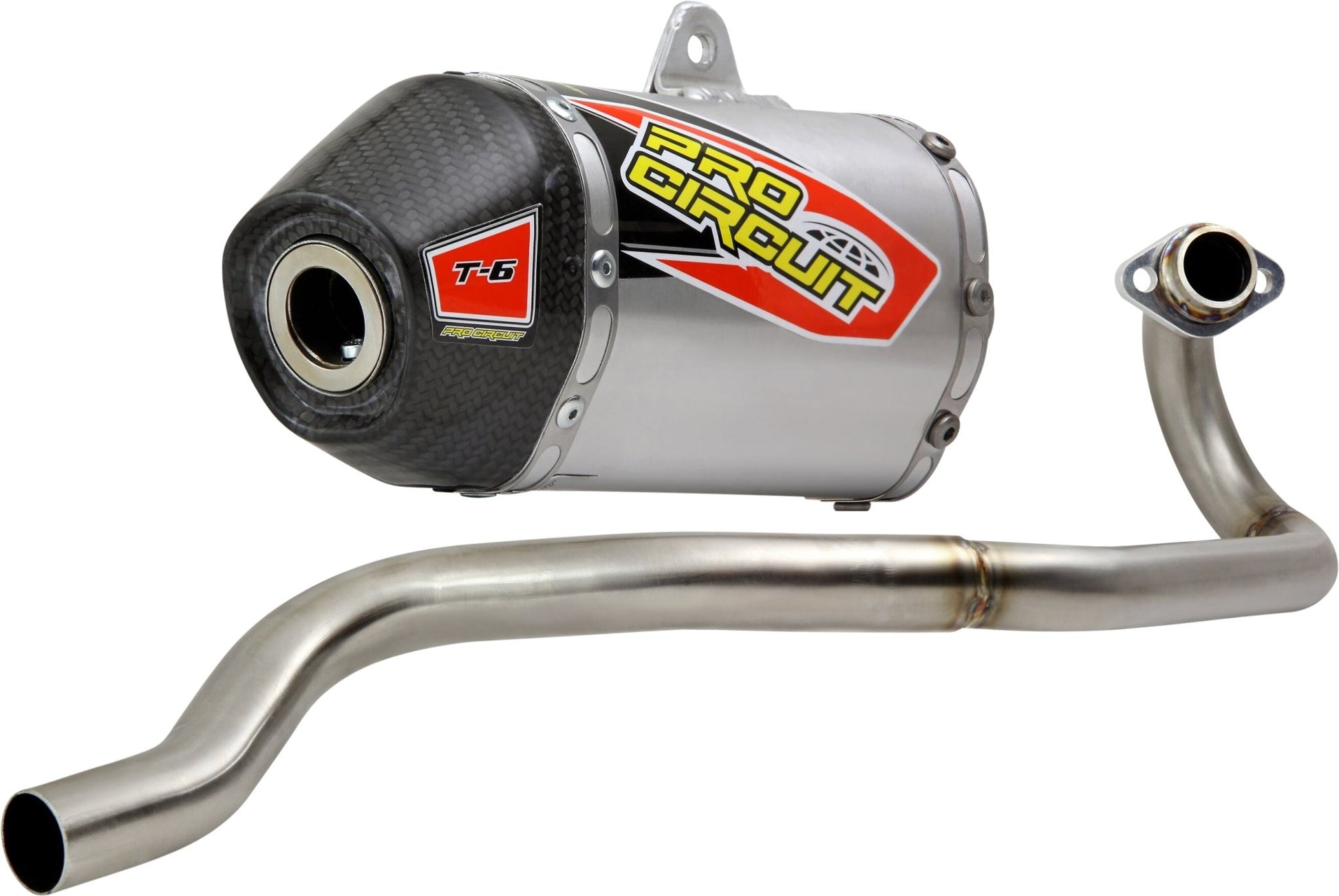 PRO CIRCUIT T-6 Stainless Steel Exhaust System with Carbon End Cap for Kawasaki KLX110 (Part Number 0122011F) - Kelly Motorsports