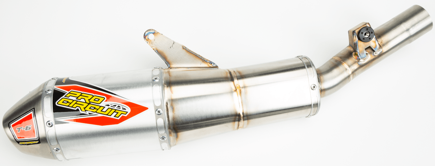 PRO CIRCUIT T-6 Stainless Steel Slip-On Silencer for Honda CRF250R and CRF250RX (Part 0112225A) - Kelly Motorsports