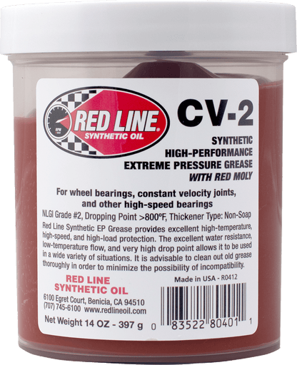 Red Line Synthetic Oil CV-2 Grease with Moly 14 oz Jar 80401 - Kelly Motorsports