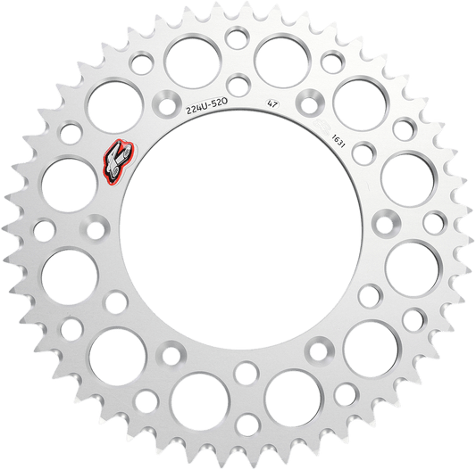 Renthal 224U-520-47GPSI Rear Sprocket - Aluminum, 47 Tooth, Silver - Kelly Motorsports