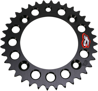Renthal 36-Tooth Aluminum Rear Sprocket for Gas Gas, Husqvarna, KTM - Black - Part 491 - 415-36P-BK - Kelly Motorsports