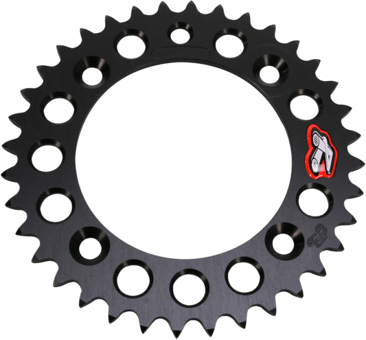 Renthal 36-Tooth Aluminum Rear Sprocket for Gas Gas, Husqvarna, KTM - Black - Part 491 - 415-36P-BK - Kelly Motorsports