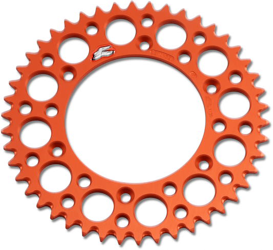 RENTHAL 46-Tooth Aluminum Rear Sprocket - Orange, Part No. 224U-520-46GPOR - Kelly Motorsports