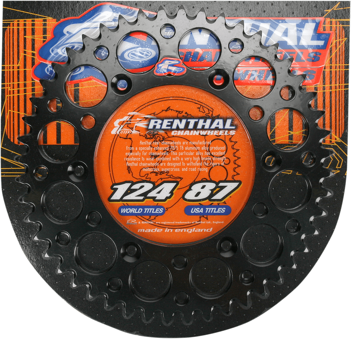 Renthal 49-Tooth Aluminum Rear Sprocket 224U-520-49GPBK for Enhanced Power Transfer and Reduced Unsprung Weight - Kelly Motorsports