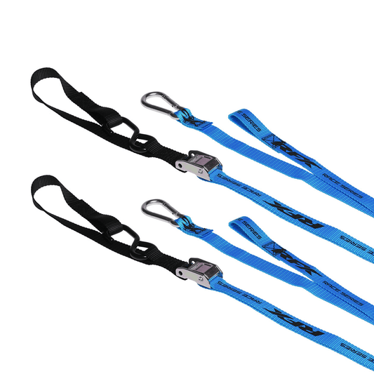 RFX FXTD 30000 55BU 2-Pack Motorcycle Tie Downs with Carabiner and Extension Loop - Kelly Motorsports