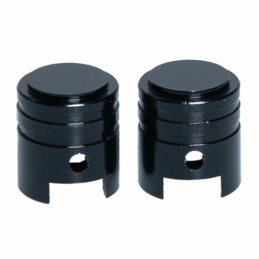 RFX FXVC 10000 00BK Aluminum Valve Caps - Pair in Black - Kelly Motorsports