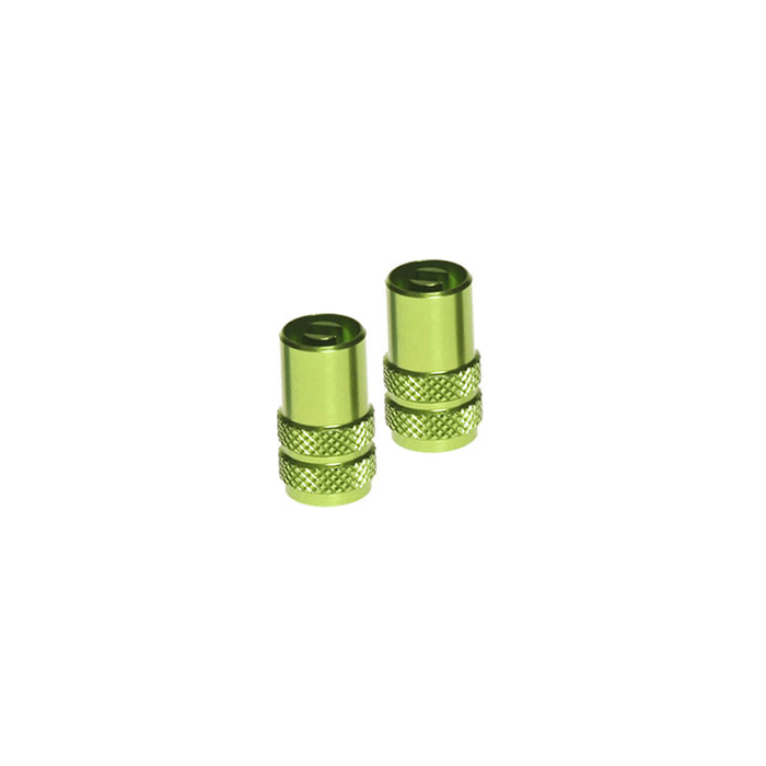 RFX FXVC 30000 00GN Aluminum Valve Caps - Green, Pack of 2 - Kelly Motorsports