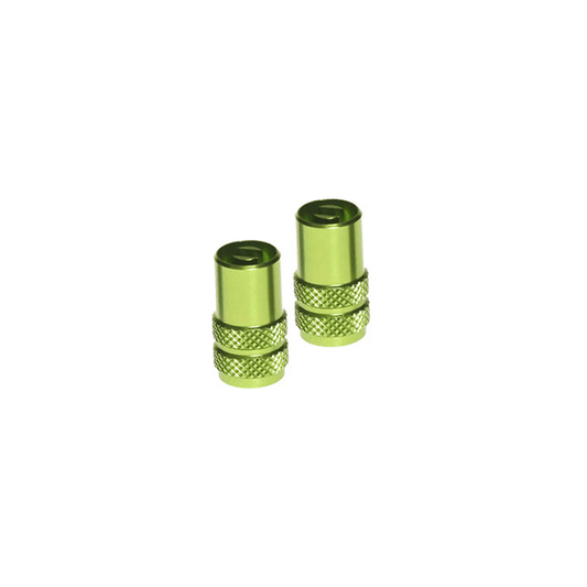 RFX FXVC 30000 00GN Aluminum Valve Caps - Green, Pack of 2 - Kelly Motorsports
