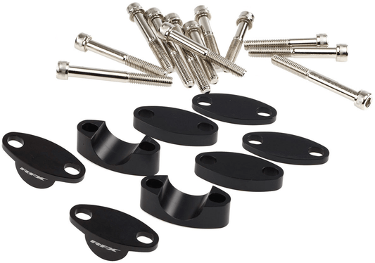 RFX Race Series Handlebar Riser Kit for 7/8-Inch Bars - Black, 25mm to 40mm Adjustment - Kelly Motorsports
