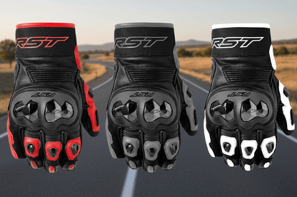 RST Freestyle 3 D3O Leather Motorcycle Gloves - Level 1 KP Certified - Kelly Motorsports