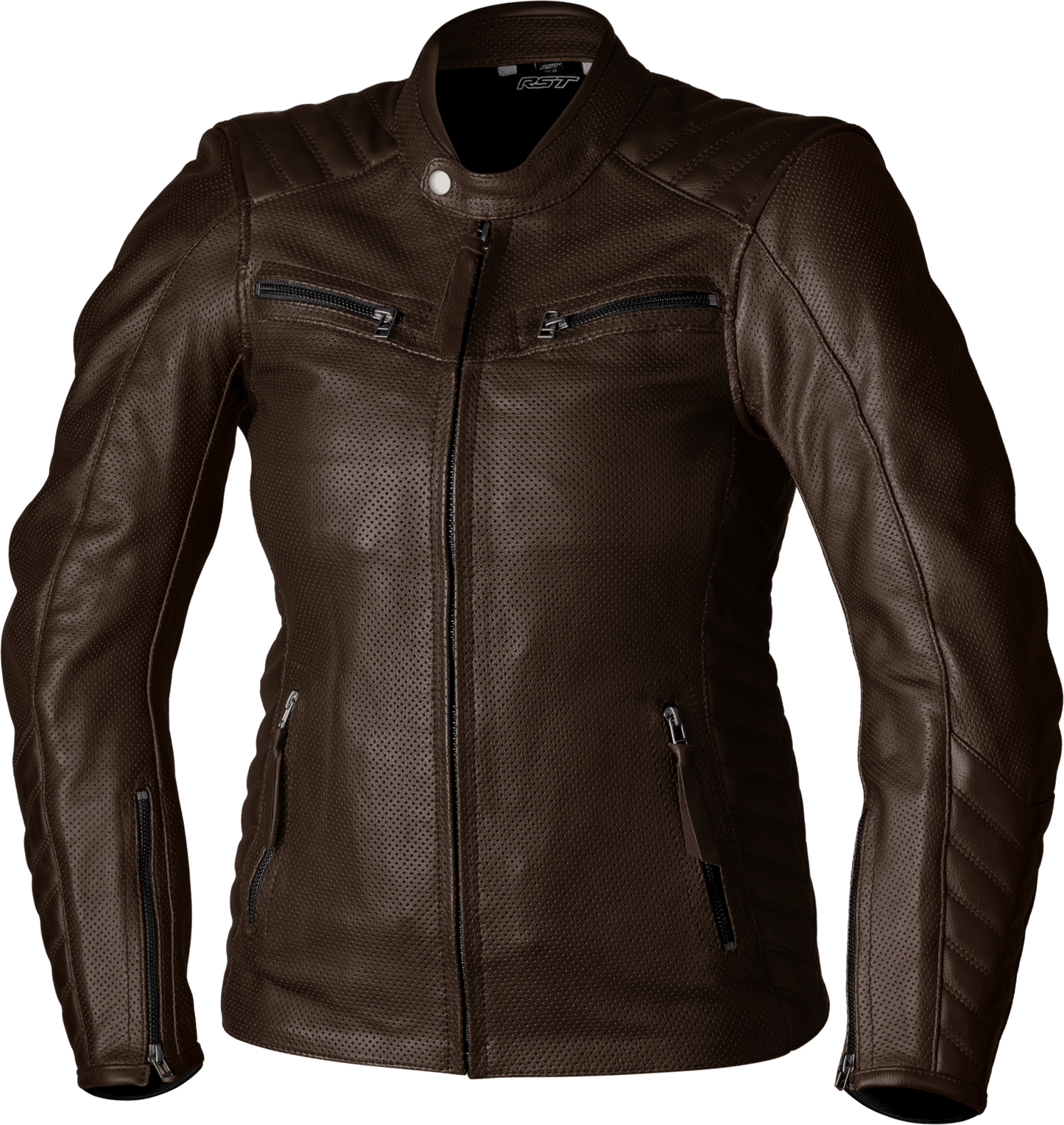 RST Ladies Roadster Air CE Leather Motorcycle Jacket Brown - Kelly Motorsports