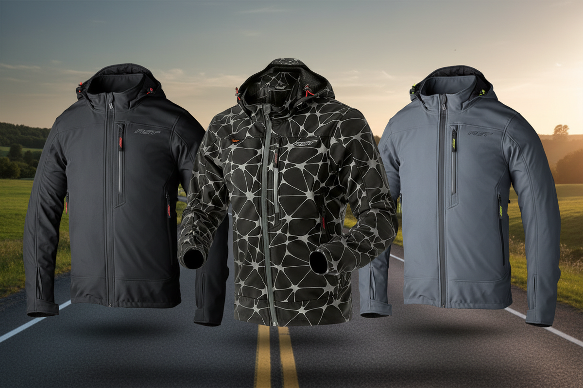 RST motorcycle jackets hero on an open highway