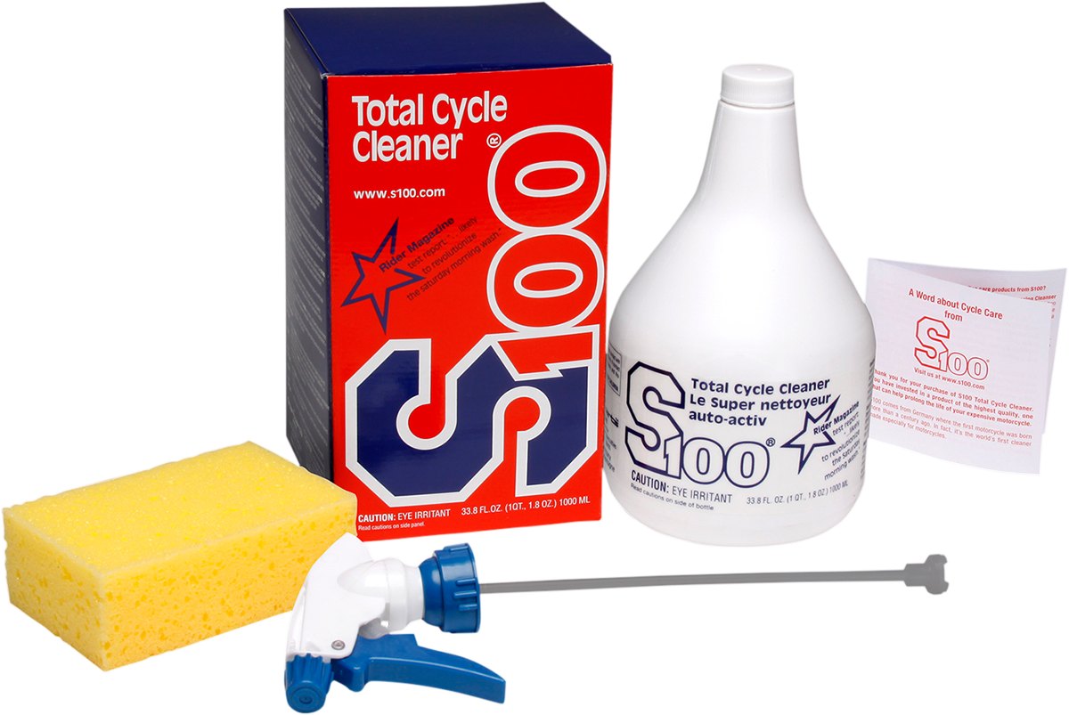 S100 Total Cycle Cleaner Deluxe Kit - 1 Quart - Part Number 12001B by S100 - Kelly Motorsports