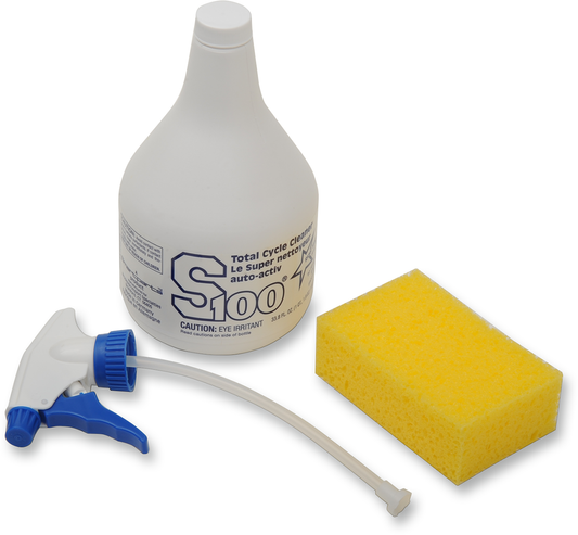 S100 Total Cycle Cleaner Deluxe Kit - 1 Quart - Part Number 12001B by S100 - Kelly Motorsports