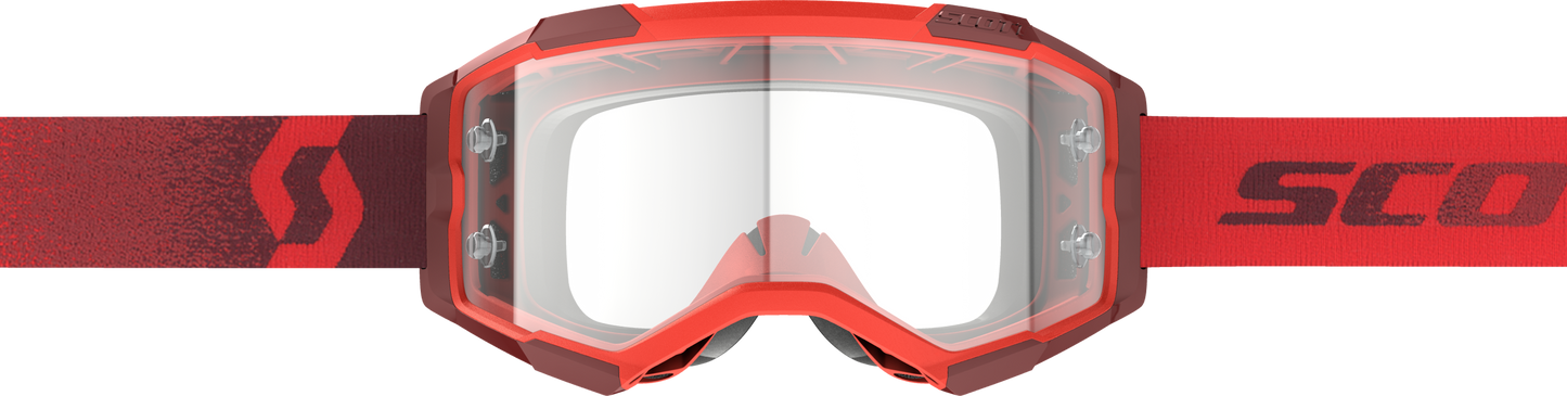 SCOTT Fury Goggle Red Clear Works with Anti - Fog and Wide Field of Vision - Kelly Motorsports