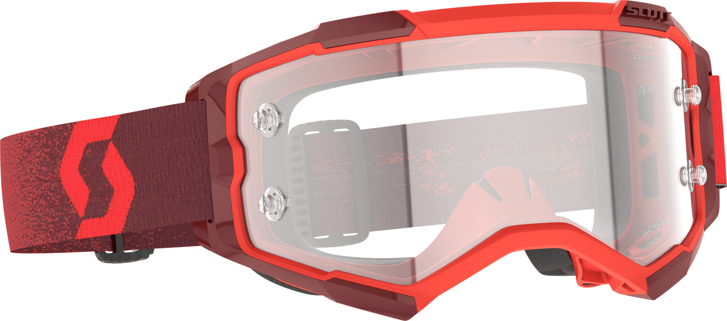SCOTT Fury Goggle Red Clear Works with Anti - Fog and Wide Field of Vision - Kelly Motorsports