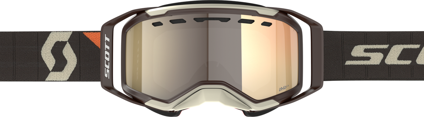 SCOTT Prospect 2.0 SMB Snowmobile Goggle – Beige/Brown with LS Bronze Chrome Lens - Kelly Motorsports