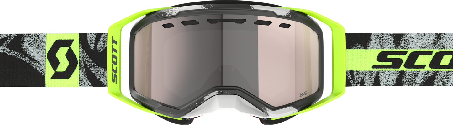 SCOTT Prospect 2.0 SMB Snowmobile Goggle – Chrome Black with Safety Yellow Enhancer Silver Lens - Kelly Motorsports