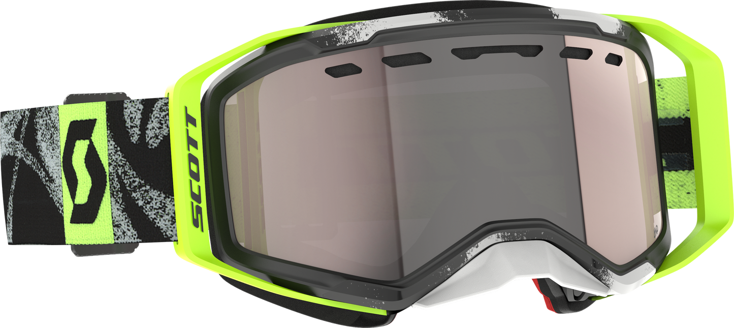 SCOTT Prospect 2.0 SMB Snowmobile Goggle – Chrome Black with Safety Yellow Enhancer Silver Lens - Kelly Motorsports