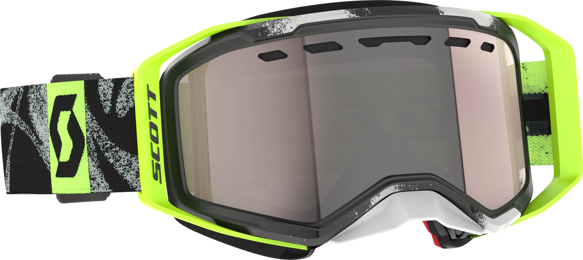 SCOTT Prospect 2.0 SMB Snowmobile Goggle – Chrome Black with Safety Yellow Enhancer Silver Lens - Kelly Motorsports