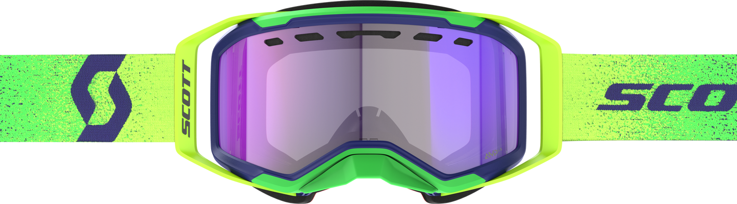 SCOTT Prospect 2.0 SMB Snowmobile Goggle with Yellow Lens and Blue Chrome Finish - Kelly Motorsports