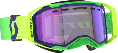 SCOTT Prospect 2.0 SMB Snowmobile Goggle with Yellow Lens and Blue Chrome Finish - Kelly Motorsports