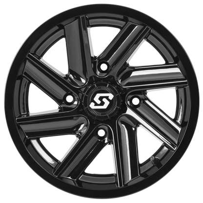 Sedona A85B - 47037 - 52S Chopper 14x7 ATV/UTV Wheel in Black with Machined Blades - Kelly Motorsports