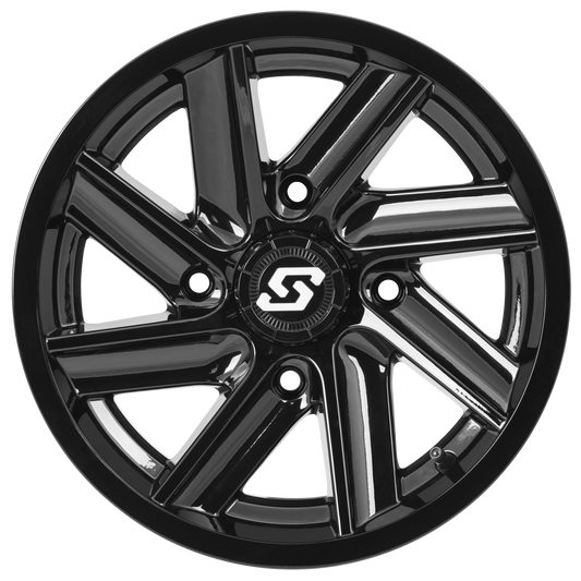 Sedona A85B - 47037 - 52S Chopper 14x7 ATV/UTV Wheel in Black with Machined Blades - Kelly Motorsports
