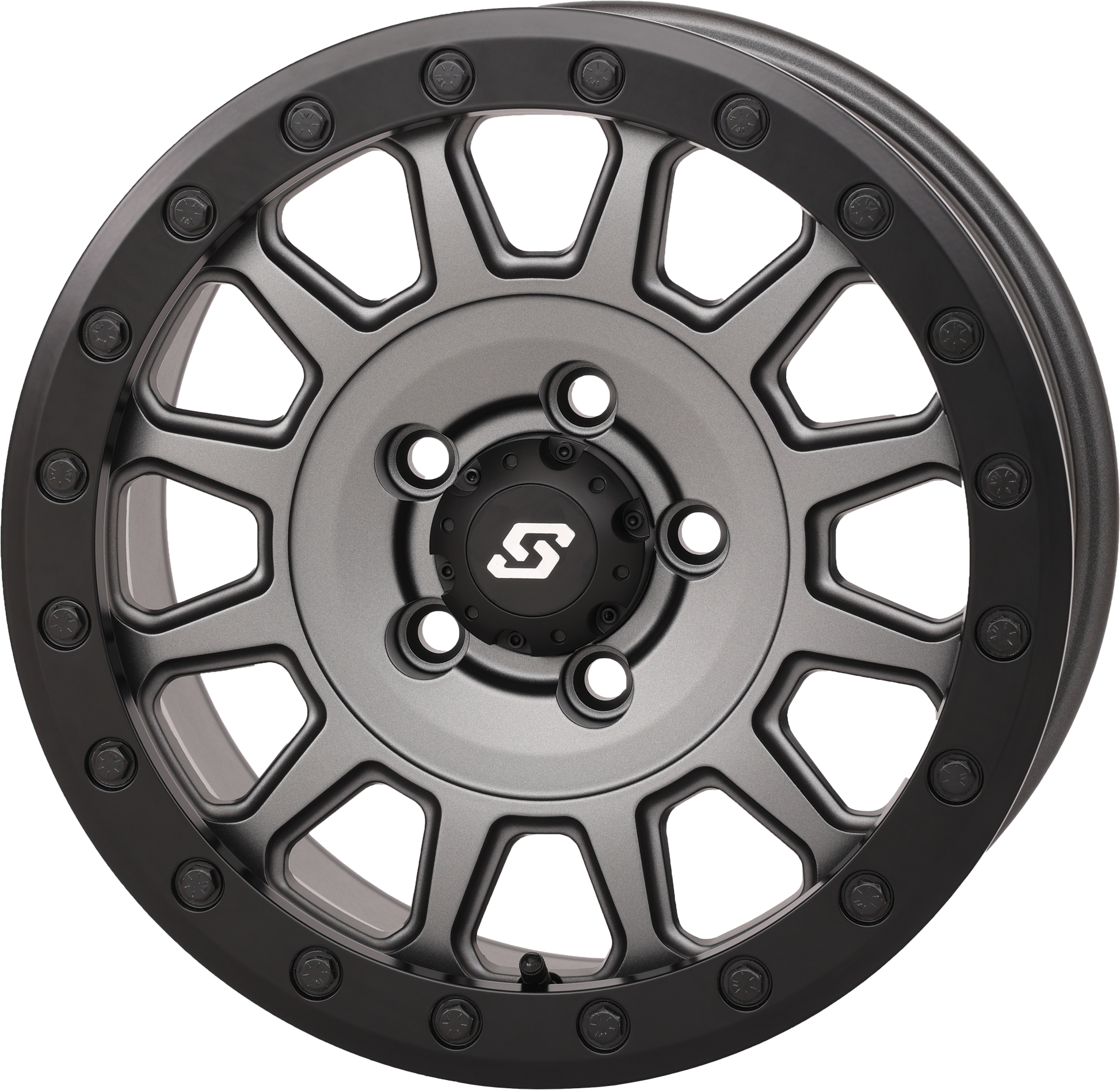 Sedona Adapt Wheel 15x7 5+2 Matte Gun Metal Grey - Dual - Drilled ATV/UTV Beadlock Rim - Kelly Motorsports